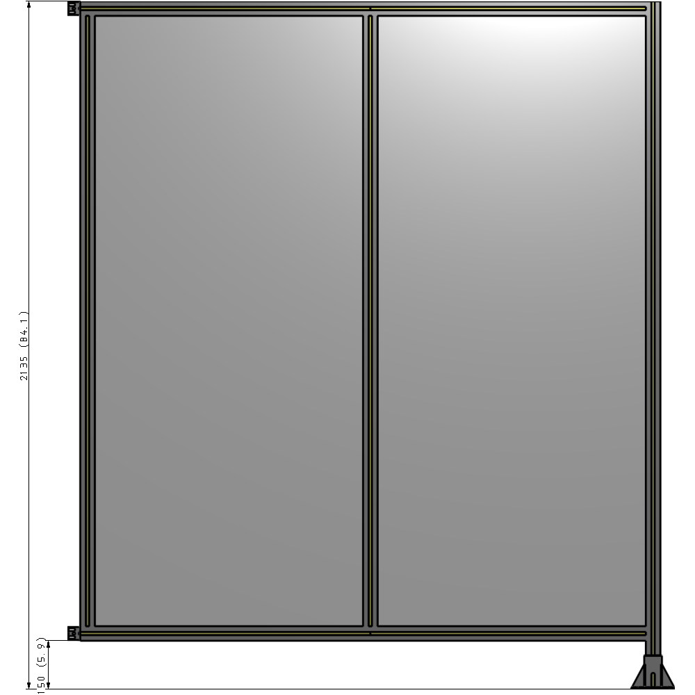 B2-2135-1800-0150-HYPFA DOUBLE PANEL-LEG ON RIGHT, HINGE ON LEFT 2135MM X 1800MM 1/4" POLYCARBONATE, AS A KIT