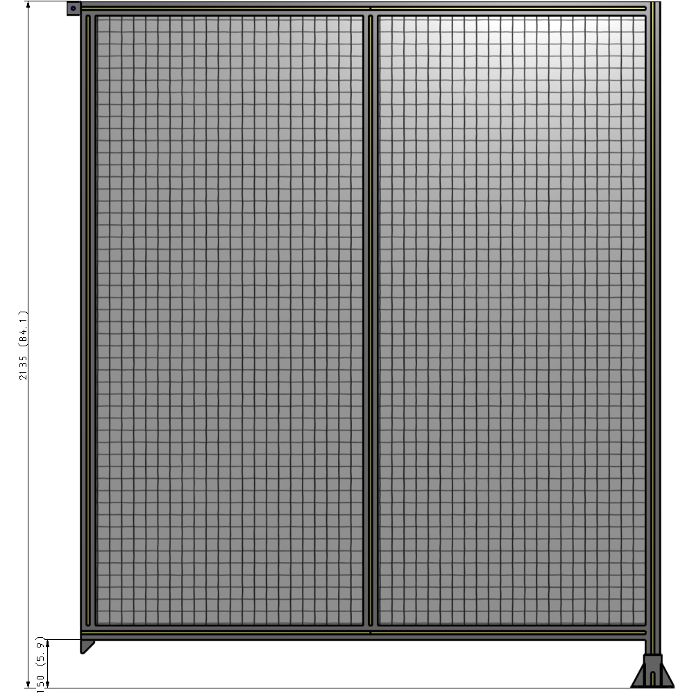 B2-2135-1800-0150-TYMFA DOUBLE PANEL-LEG ON RIGHT, TIE PLATE AND ANGLE ON LEFT 2135MM X 1800MM 1" MESH, AS A KIT
