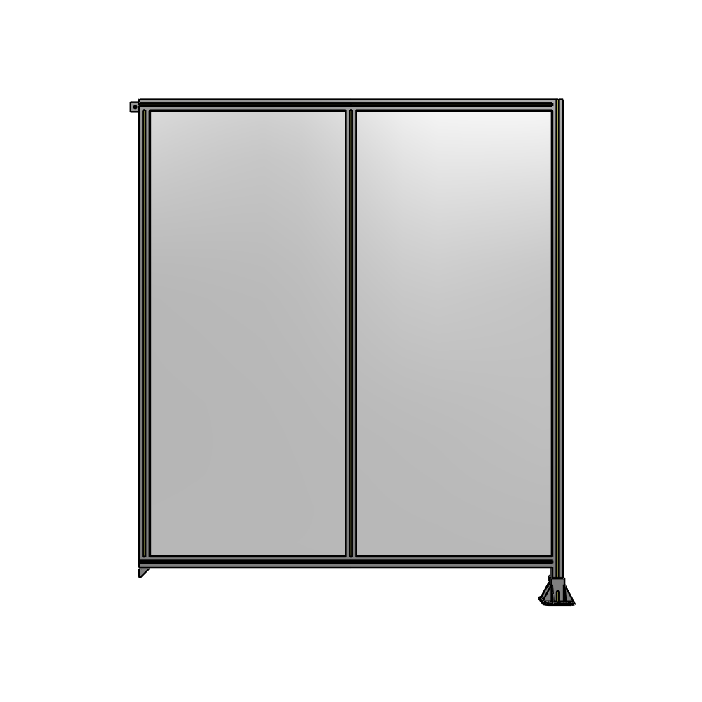B2-2135-1800-0150-TYPFK DOUBLE PANEL-LEG ON RIGHT, TIE PLATE AND ANGLE ON LEFT 2135MM X 1800MM 1/4" POLYCARB, ASSEMBLED