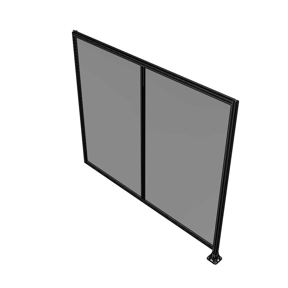 B2-2135-2400-0150-HYPFA DOUBLE PANEL-LEG ON RIGHT, HINGE ON LEFT 2135MM X 2400MM 1/4" POLYCARB, ASSEMBLED