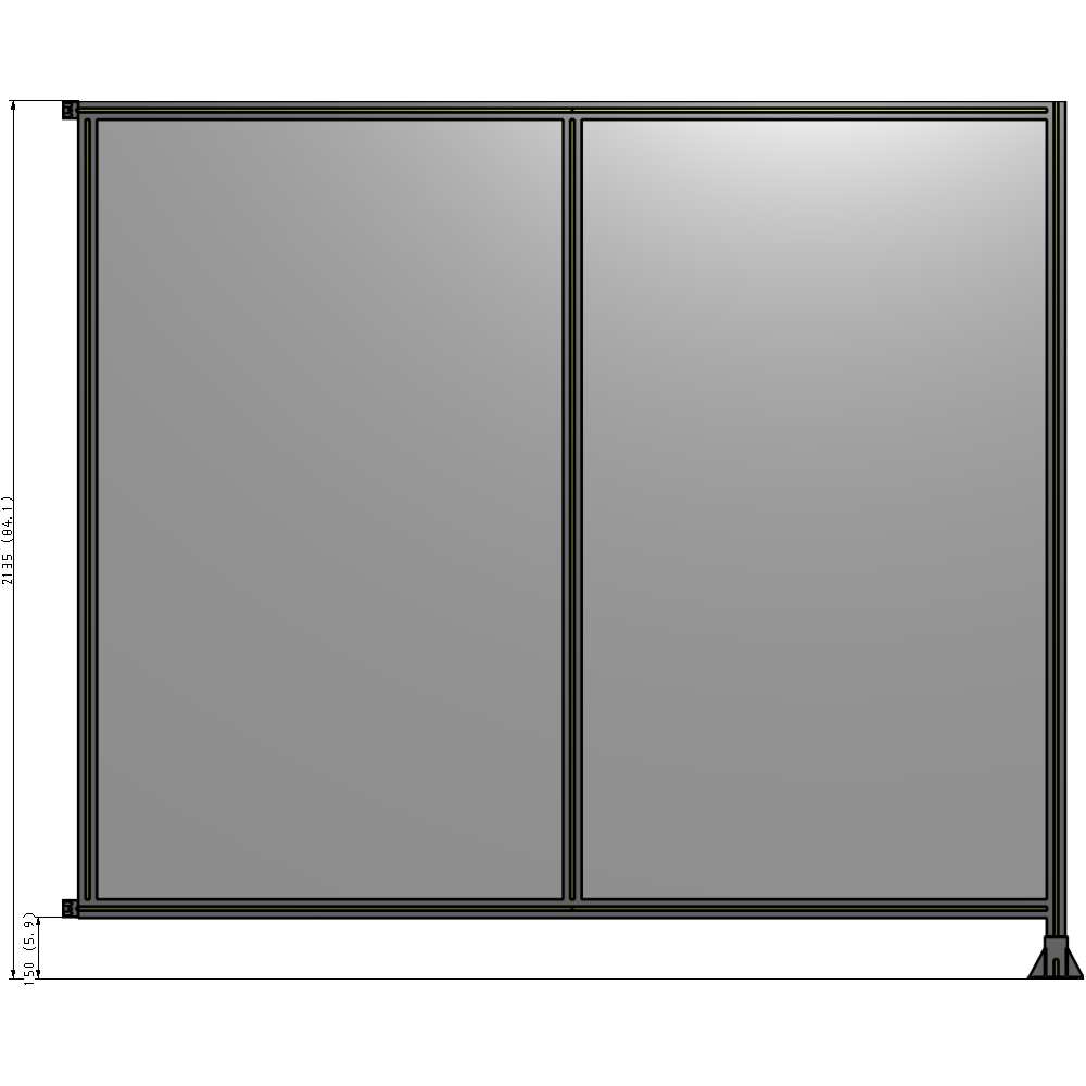 B2-2135-2400-0150-HYPFK DOUBLE PANEL-LEG ON RIGHT, HINGE ON LEFT 2135MM X 2400MM 1/4" POLYCARBONATE, AS A KIT