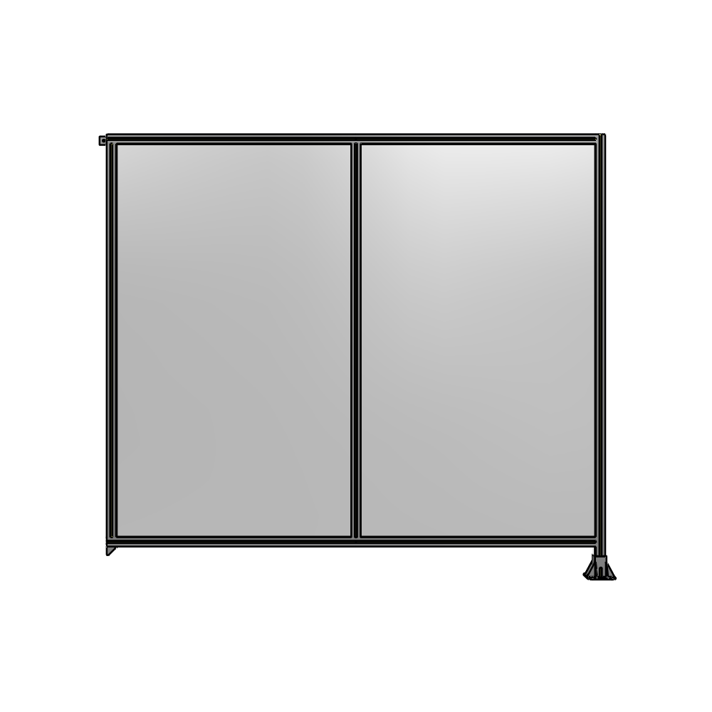 B2-2135-2400-0150-TYPFA DOUBLE PANEL-LEG ON RIGHT, TIE PLATE AND ANGLE ON LEFT 2135MM X 2400MM 1/4" POLYCARB, ASSEMBLED