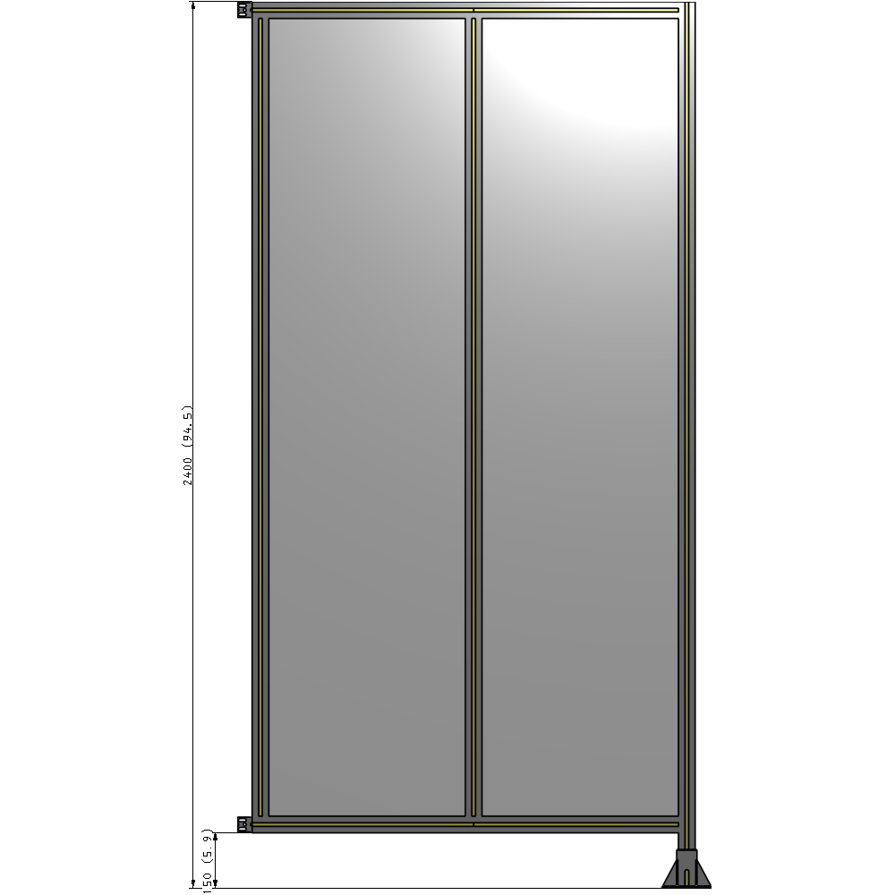 B2-2400-1200-0150-HYPFK DOUBLE PANEL-LEG ON RIGHT, HINGE ON LEFT 2400MM X 1200MM  1/4" POLYCARBONATE, AS A KIT
