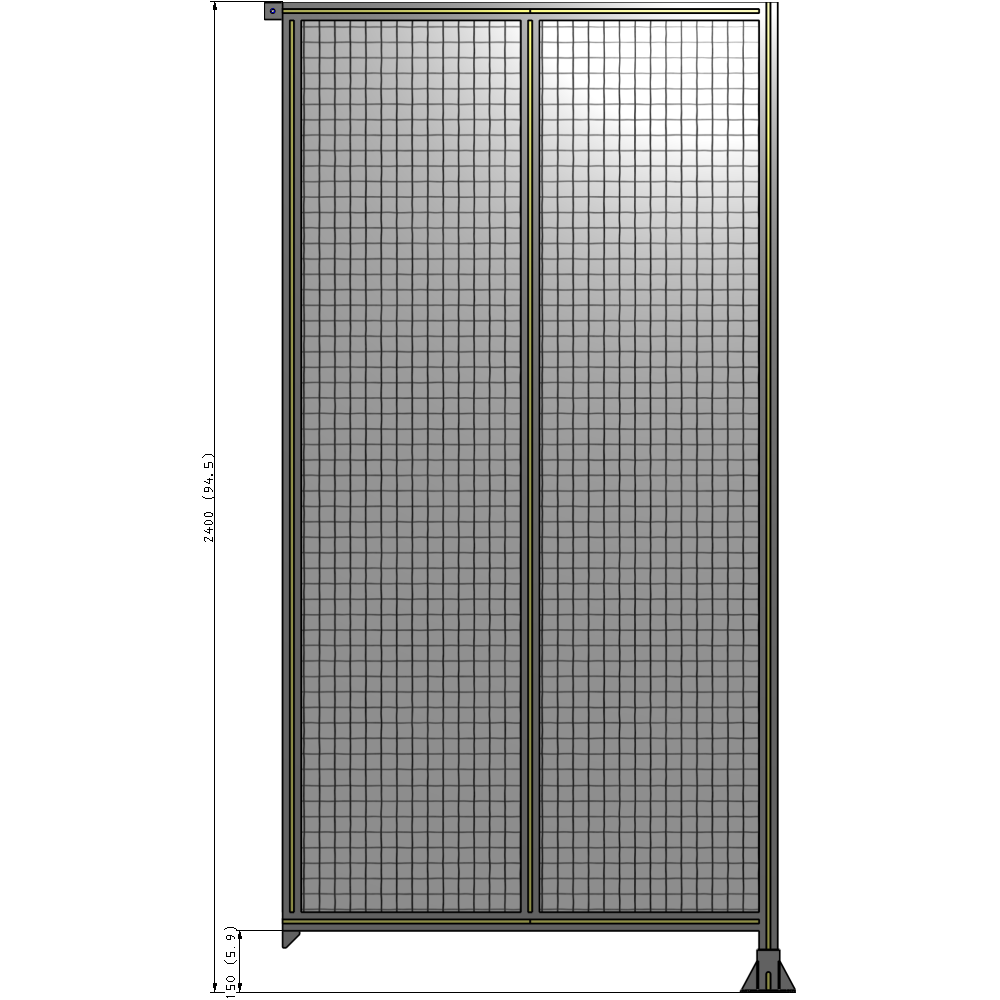 B2-2400-1200-0150-TYMFK DOUBLE PANEL-LEG ON RIGHT, TIE PLATE AND ANGLE ON LEFT 2400MM X 1200MM  1" MESH, AS A KIT