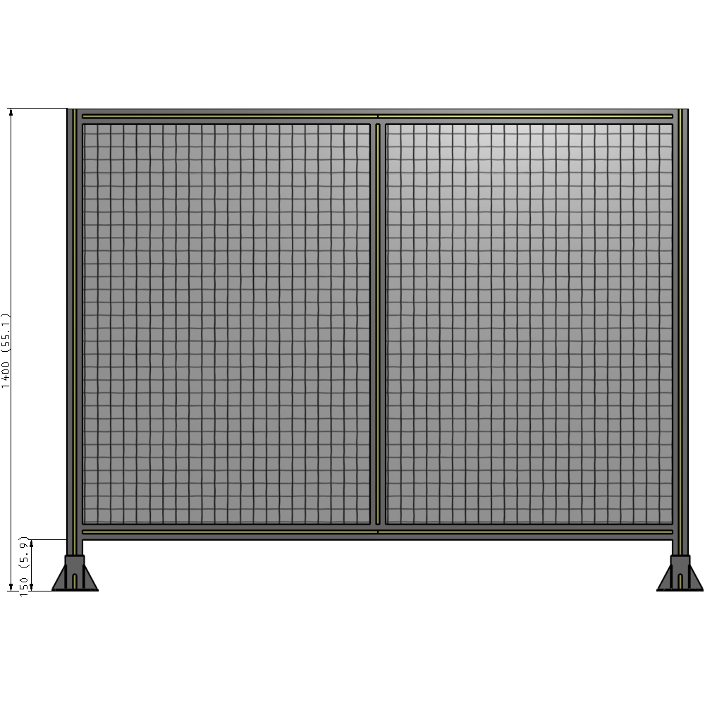 B3-1400-1800-0150-ZYMFK DOUBLE PANEL-LEG ON EACH SIDE 1400MM X 1800MM  1" MESH, AS A KIT