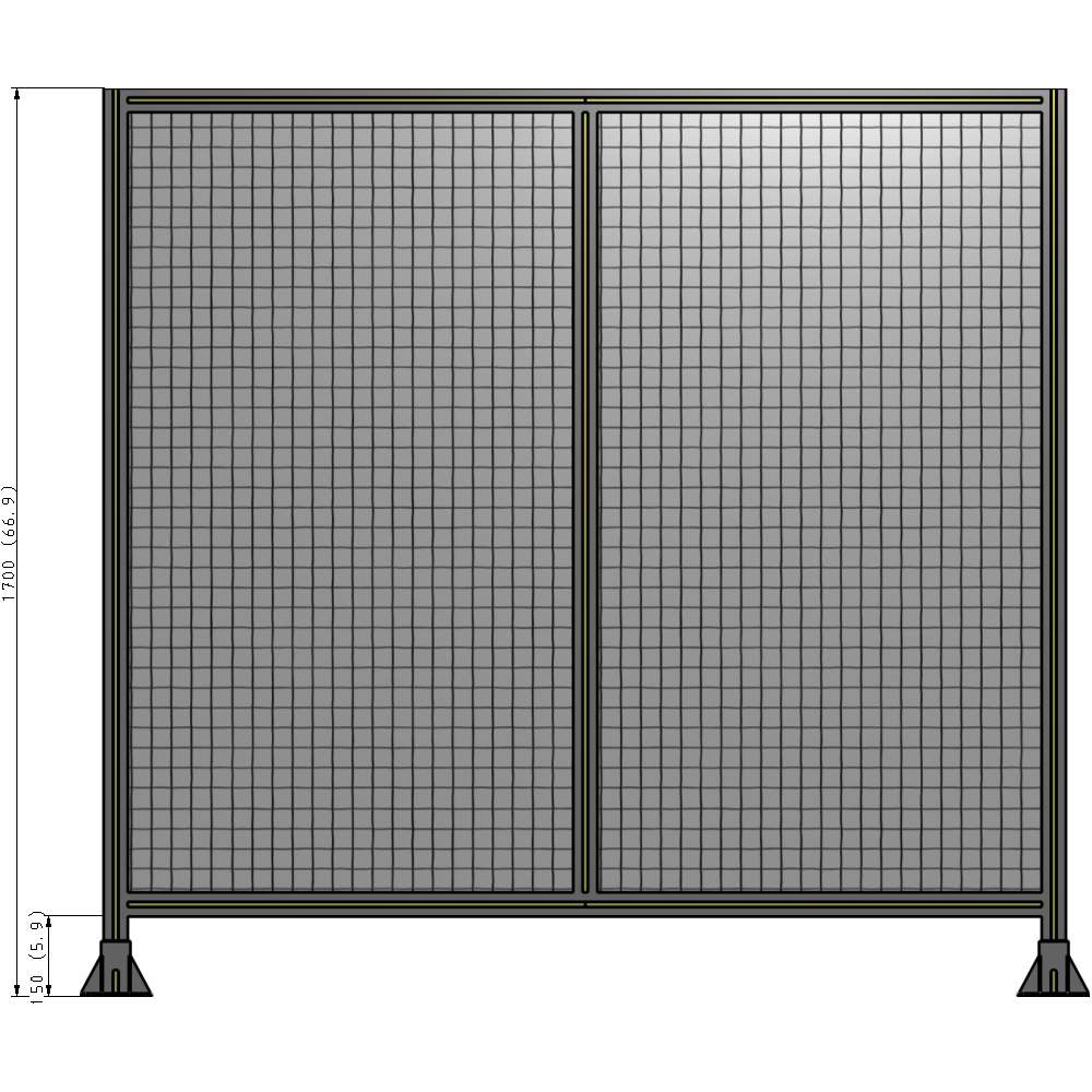 B3-1700-1800-0150-ZYMFK DOUBLE PANEL-LEG ON EACH SIDE 1700MM X 1800MM  1" MESH, FULLY ASSEMBLED