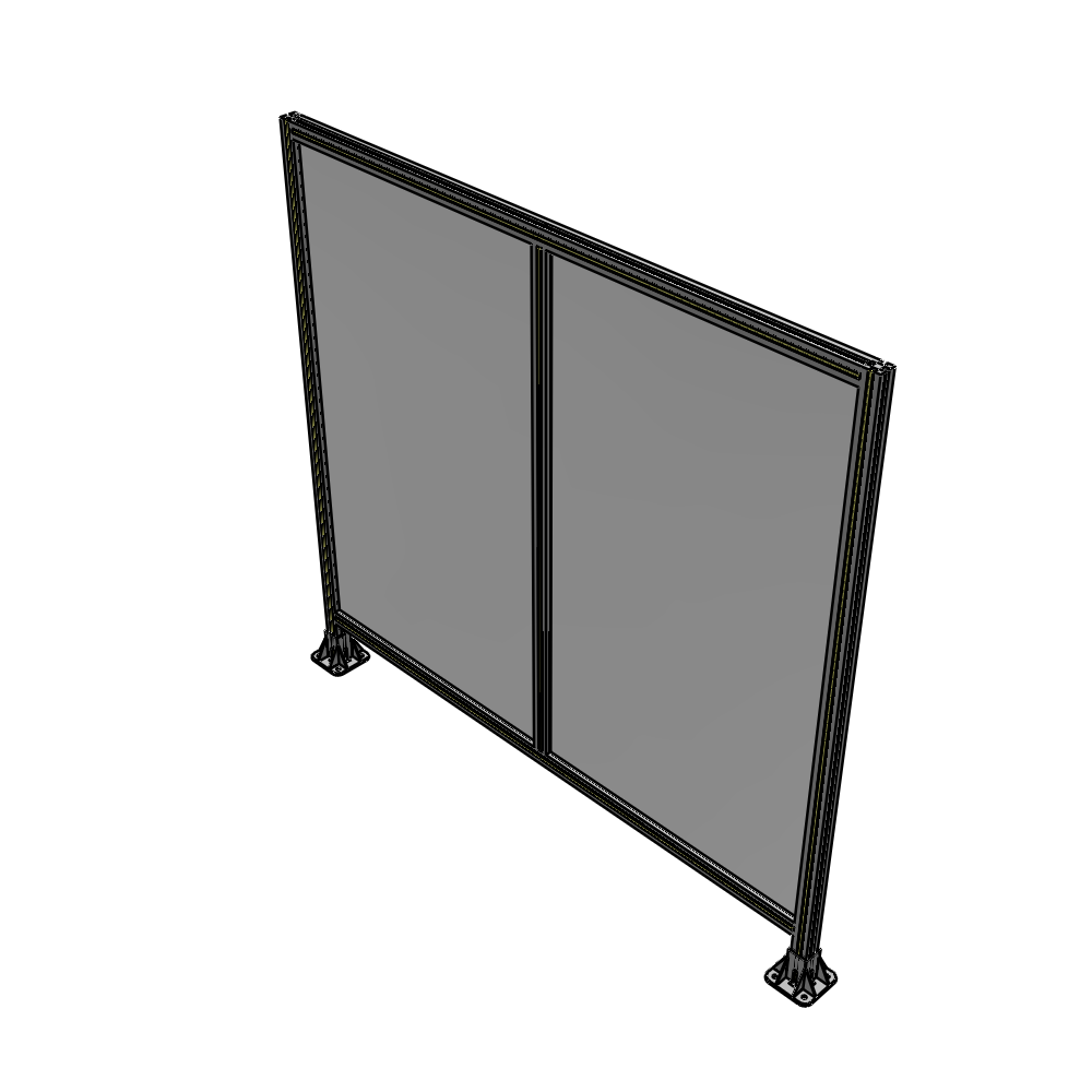 B3-1700-1800-0150-ZYPFK DOUBLE PANEL-LEG ON EACH SIDE 1700MM X 1800MM  1/4" POLYCARBONATE, FULLY ASSEMBLED