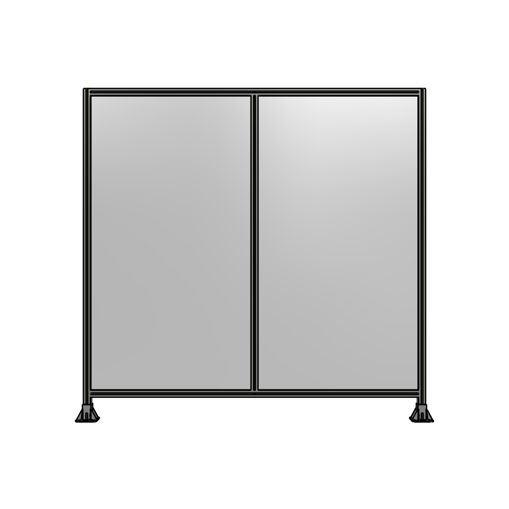 B3-2135-2200-0150-ZYPFA DOUBLE PANEL-LEG ON EACH SIDE 2135MM X 2200MM 1/4" POLYCARBONATE, FULLY ASSEMBLED