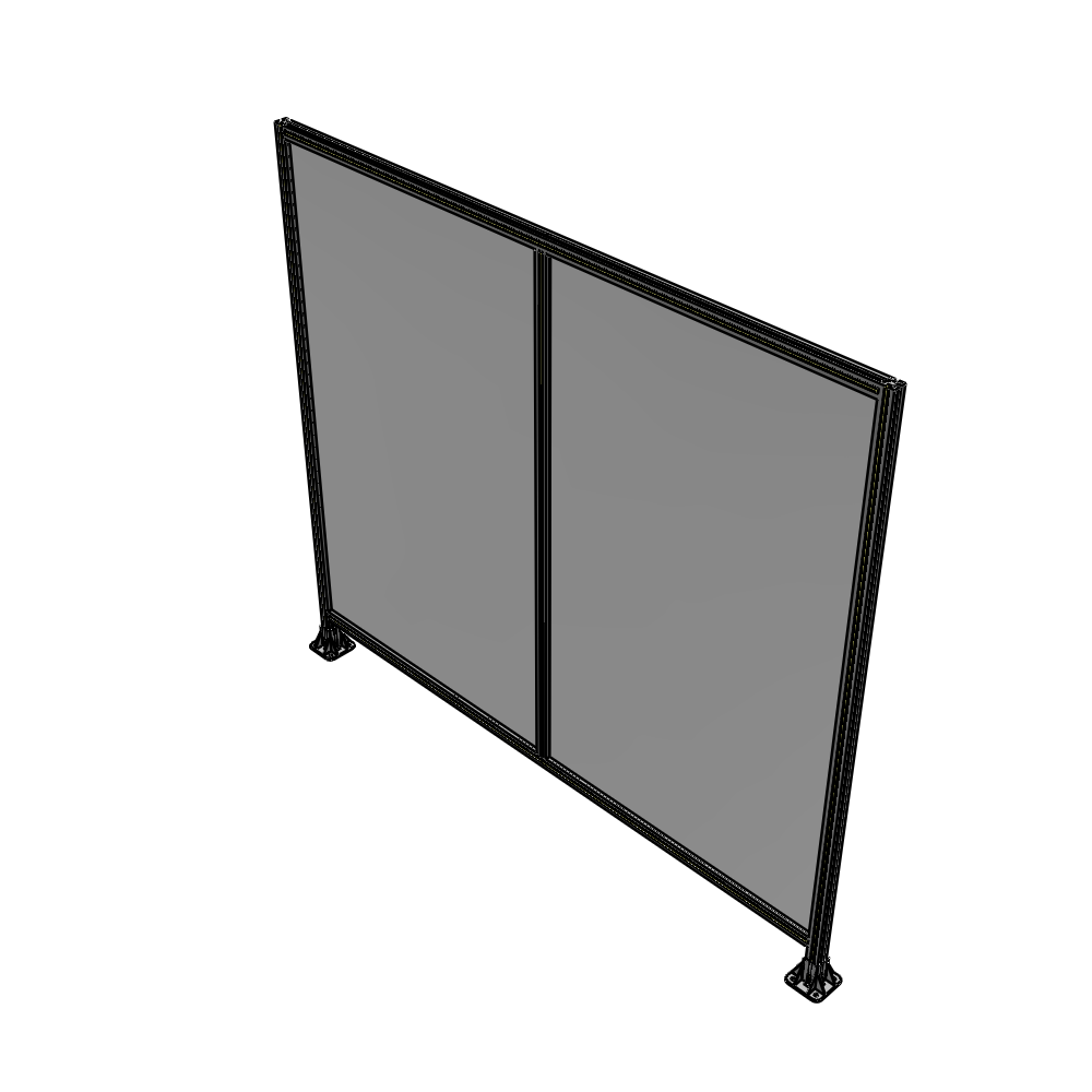 B3-2135-2400-0150-ZYPFA DOUBLE PANEL-LEG ON EACH SIDE 2135MM X 2400MM 1/4" POLYCARBONATE, FULLY ASSEMBLED