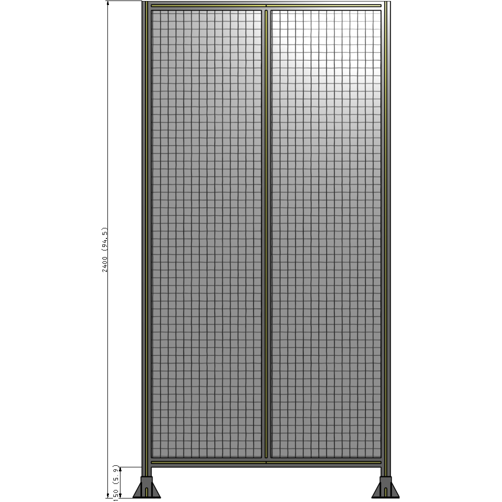 B3-2400-1200-0150-ZYMFK DOUBLE PANEL-LEG ON EACH SIDE 2400MM X 1200MM  1" MESH, AS A KIT