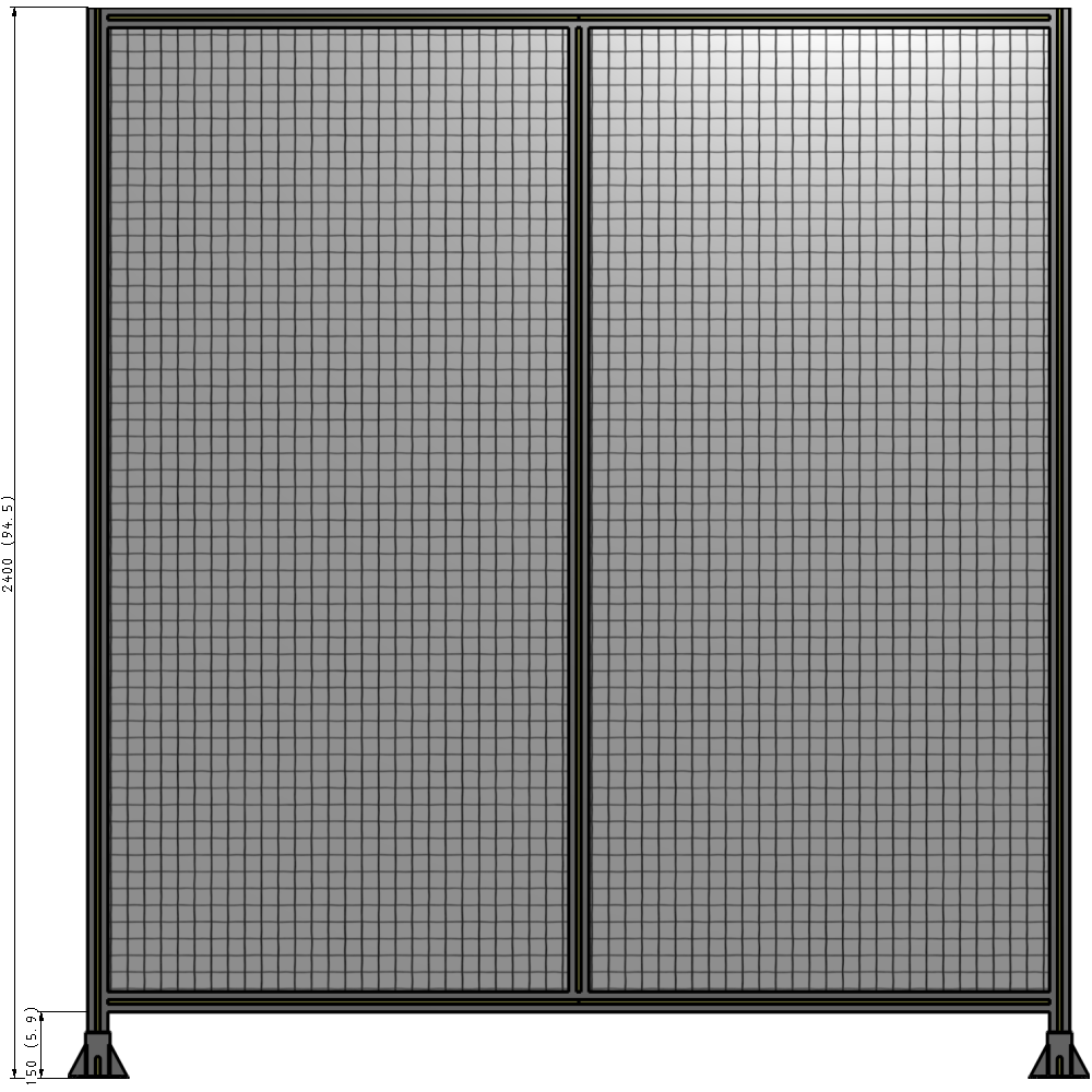 B3-2400-2200-0150-ZYMFK DOUBLE PANEL-LEG ON EACH SIDE 2400MM X 2200MM 1" MESH, AS A KIT