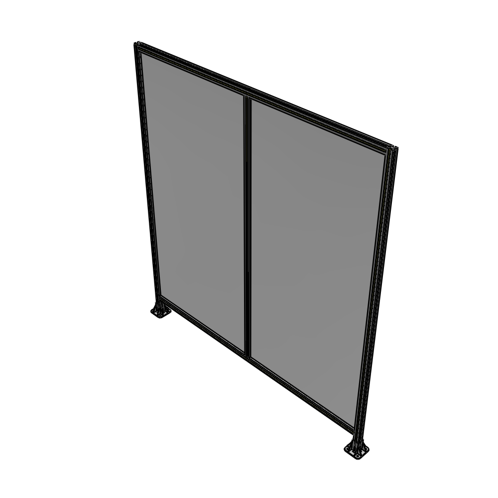 B3-2400-2200-0150-ZYPFA DOUBLE PANEL-LEG ON EACH SIDE 2400MM X 2200MM 1/4" POLYCARBONATE, FULLY ASSEMBLED