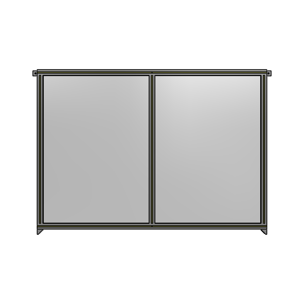 B4-1400-1800-0150-TYPZK DOUBLE PANEL-NO LEGS, TIE PLATE AND ANGLE CONNECTORS 1400MM X 1800MM 1/4" POLYCARBONATE, ASSEMBLED