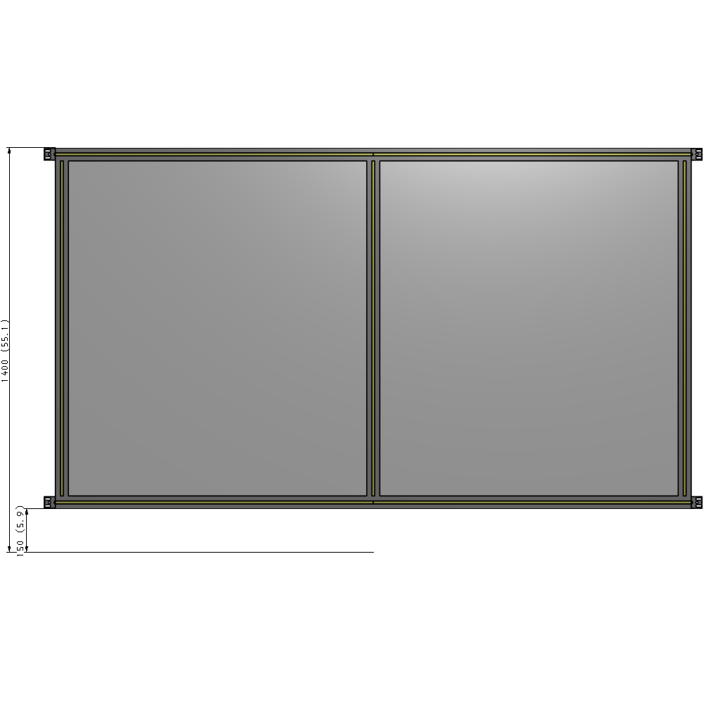 B4-1400-2200-0150-HYPZK DOUBLE PANEL-NO LEGS, HINGE CONNECTORS 1400MM X 2200MM 1/4" POLYCARBONATE, AS A KIT
