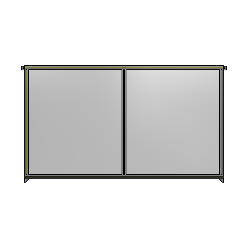 B4-1400-2200-0150-TYPZA DOUBLE PANEL-NO LEGS, TIE PLATE AND ANGLE CONNECTORS 1400MM X 2200MM  1/4" POLYCARBONATE, ASSEMBLED