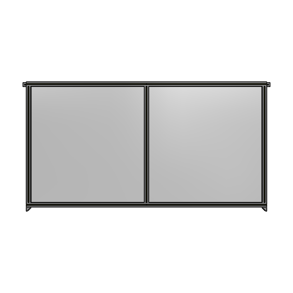 B4-1400-2400-0150-TYPZA DOUBLE PANEL-NO LEGS, TIE PLATE AND ANGLE CONNECTORS 1400MM X 2400MM 1/4" POLYCARBONATE, ASSEMBLED