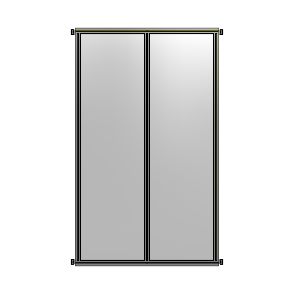 B4-2135-1200-0150-HYPZA DOUBLE PANEL-NO LEGS, HINGE CONNECTORS 2135MM X 1200MM  1/4" POLYCARBONATE, ASSEMBLED
