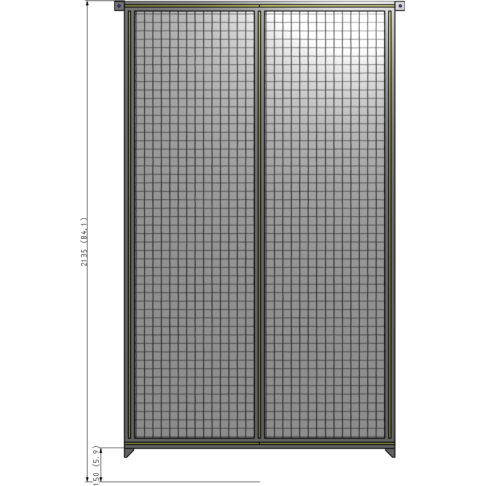 B4-2135-1200-0150-TYMZK DOUBLE PANEL-NO LEGS, TIE PLATE AND ANGLE CONNECTORS 2135MM X 1200MM  1" MESH, AS A KIT