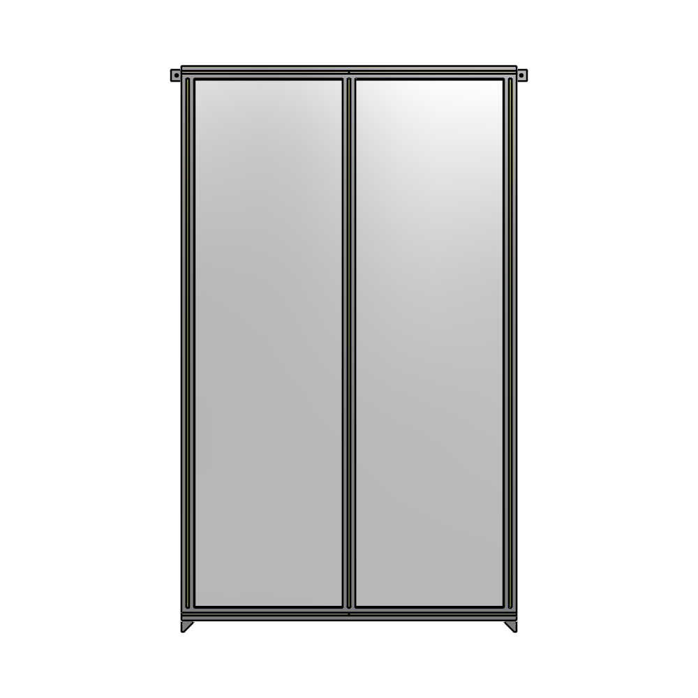 B4-2135-1200-0150-TYPZA DOUBLE PANEL-NO LEGS, TIE PLATE AND ANGLE CONNECTORS 2135MM X 1200MM  1/4" POLYCARBONATE, ASSEMBLED