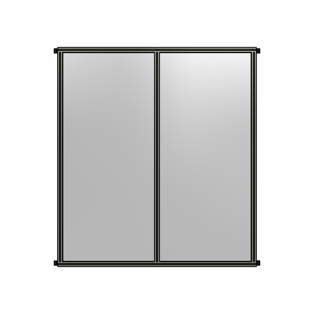 B4-2135-1800-0150-HYPZA DOUBLE PANEL-NO LEGS, HINGE CONNECTORS 2135MM X 1800MM  1/4" POLYCARBONATE, ASSEMBLED