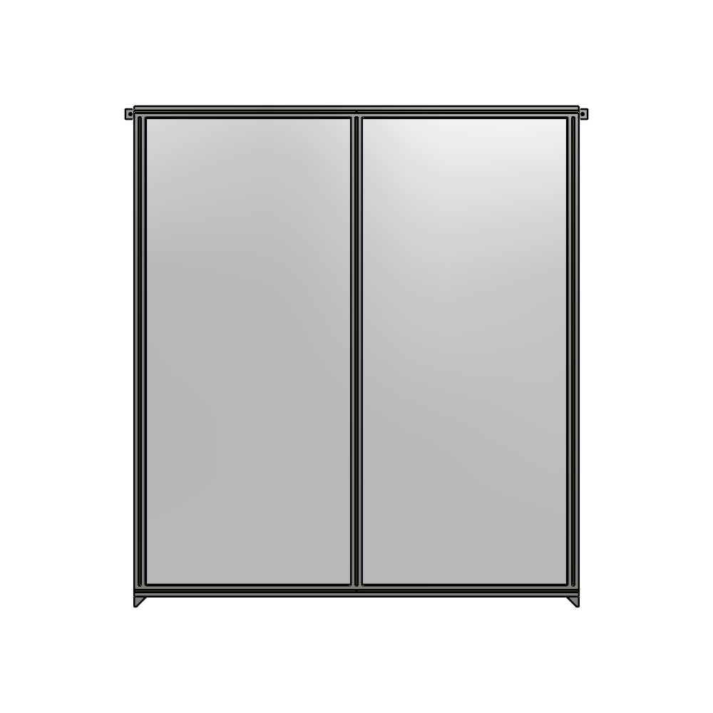 B4-2135-1800-0150-TYPZA DOUBLE PANEL-NO LEGS, TIE PLATE AND ANGLE CONNECTORS 2135MM X 1800MM  1/4" POLYCARBONATE, ASSEMBLED