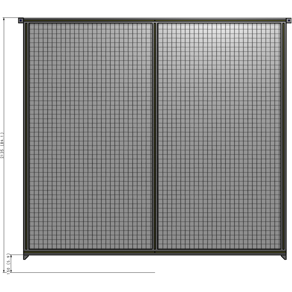 B4-2135-2200-0150-TYMZK DOUBLE PANEL-NO LEGS, TIE PLATE AND ANGLE CONNECTORS 2135MM X  2200MM  1" MESH, FULLY ASSEMBLED