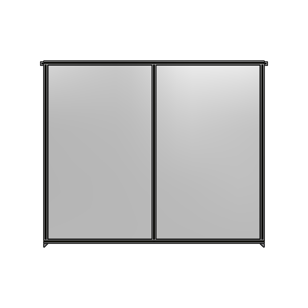 B4-2135-2400-0150-TYPZK DOUBLE PANEL-NO LEGS, TIE PLATE AND ANGLE CONNECTORS 2135MM X 2400MM  1/4" POLYCARBONATE, ASSEMBLED