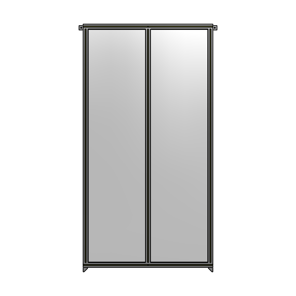 B4-2400-1200-0150-TYPZA DOUBLE PANEL-NO LEGS, TIE PLATE AND ANGLE CONNECTORS 2400MM X 1200MM 1/4" POLYCARBONATE, ASSEMBLED