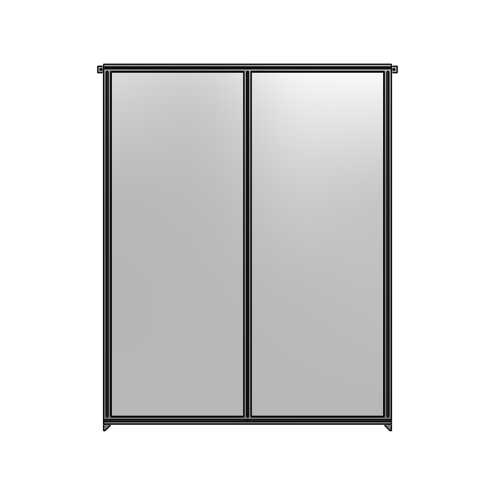 B4-2400-1800-0150-TYPZA DOUBLE PANEL-NO LEGS, TIE PLATE AND ANGLE CONNECTORS 2400MM X 1800MM 1/4" POLYCARBONATE, ASSEMBLED