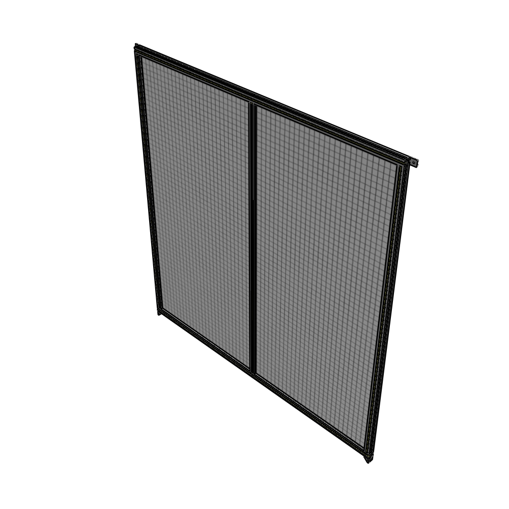 B4-2400-2200-0150-TYMZA DOUBLE PANEL-NO LEGS, TIE PLATE AND ANGLE CONNECTORS 2400MM X 2200MM 1" MESH, FULLY ASSEMBLED