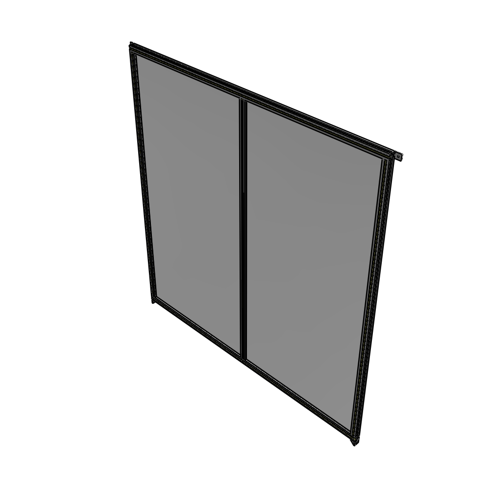 B4-2400-2200-0150-TYPZA DOUBLE PANEL-NO LEGS, TIE PLATE AND ANGLE CONNECTORS 2400MM X 2200MM 1/4" POLYCARBONATE, ASSEMBLED