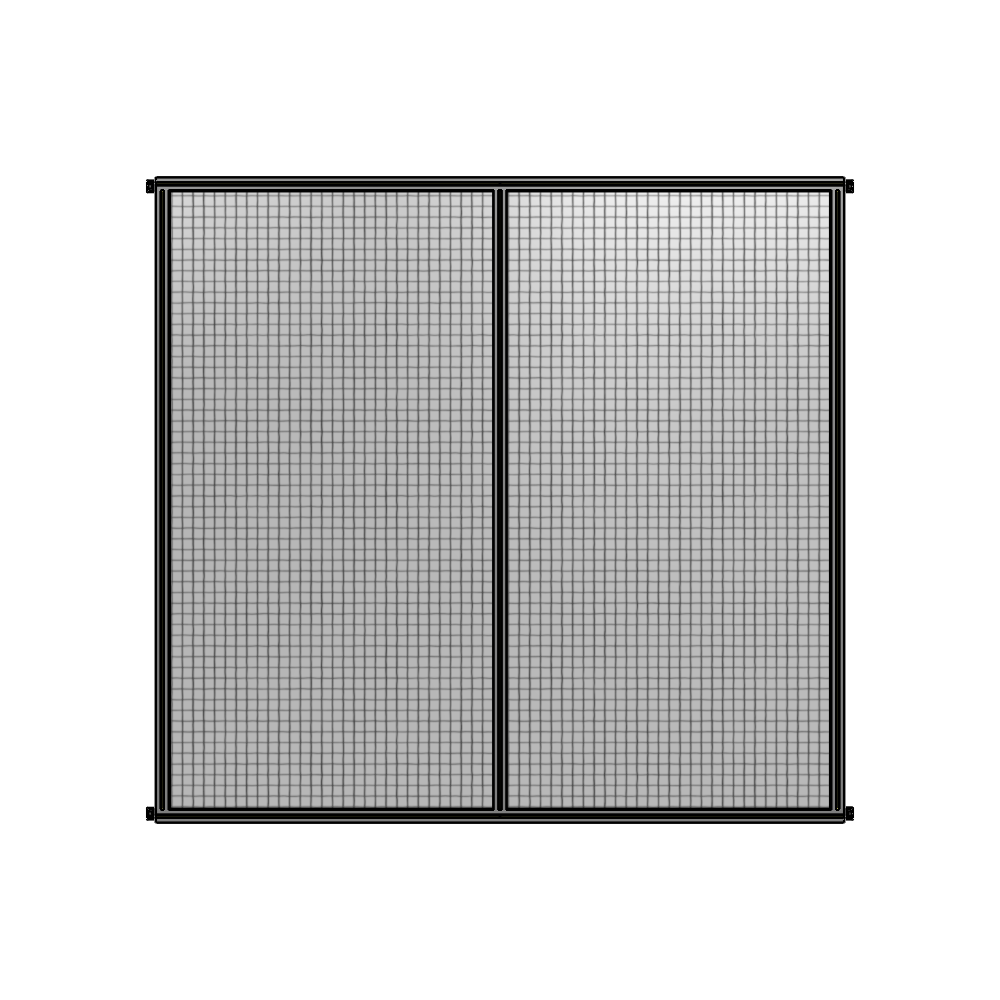 B4-2400-2400-0150-HYMZA DOUBLE PANEL-NO LEGS, HINGE CONNECTORS 2400MM X 2400MM 1" MESH, FULLY ASSEMBLED