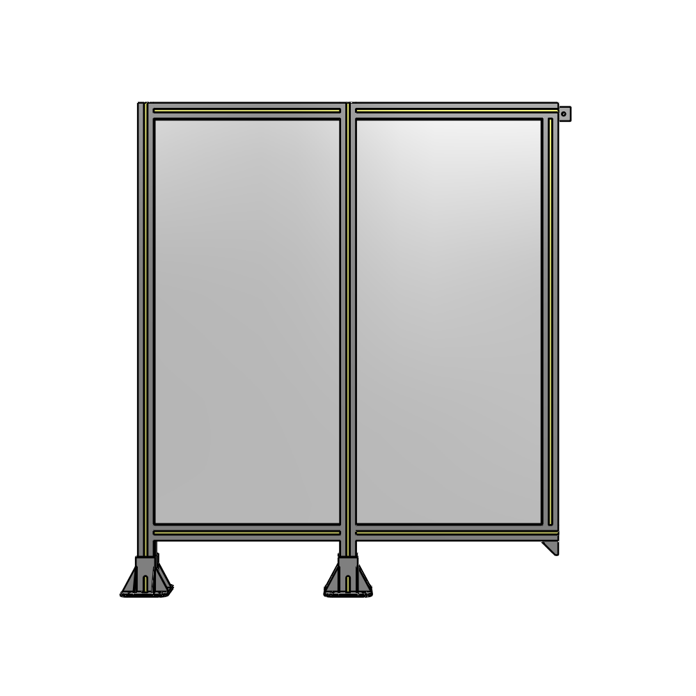 B5-1400-1200-0150-TYPFA DOUBLE PANEL-LEGS ON LEFT AND CENTER, TIE PLATE ON RIGHT 1400MM X 1200MM 1/4" POLYCARBONATE, AS KIT