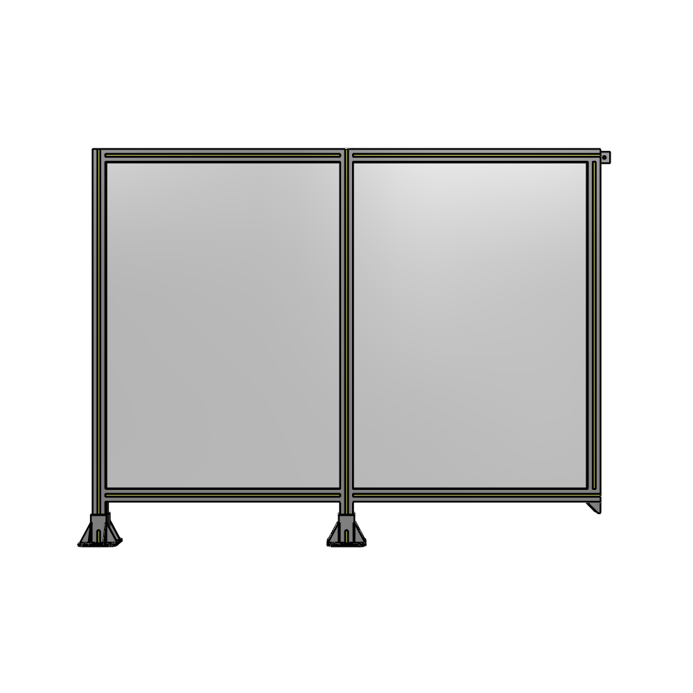 B5-1400-1800-0150-TYPFA DOUBLE PANEL-LEGS ON LEFT AND CENTER, TIE PLATE ON RIGHT 1400MM X 1800MM  1/4" POLYCARB, ASSEMBLED