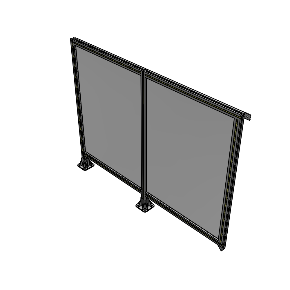 B5-1400-1800-0150-TYPFK DOUBLE PANEL-LEGS ON LEFT AND CENTER, TIE PLATE ON RIGHT 1400MM X 1800MM  1/4" POLYCARBONATE, AS KIT