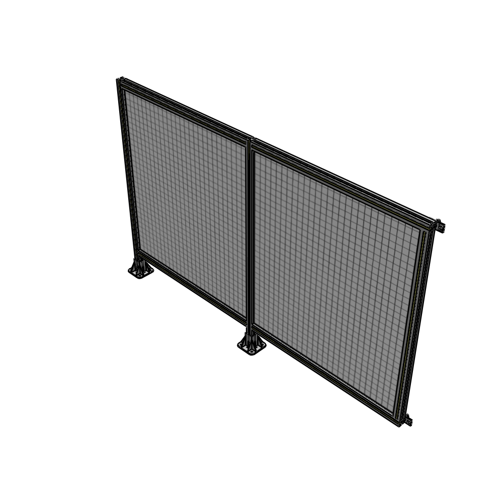 B5-1400-2200-0150-HYMFA DOUBLE PANEL-LEGS ON LEFT AND CENTER WITH HINGES 1400MM X 2200MM 1" MESH, FULLY ASSEMBLED