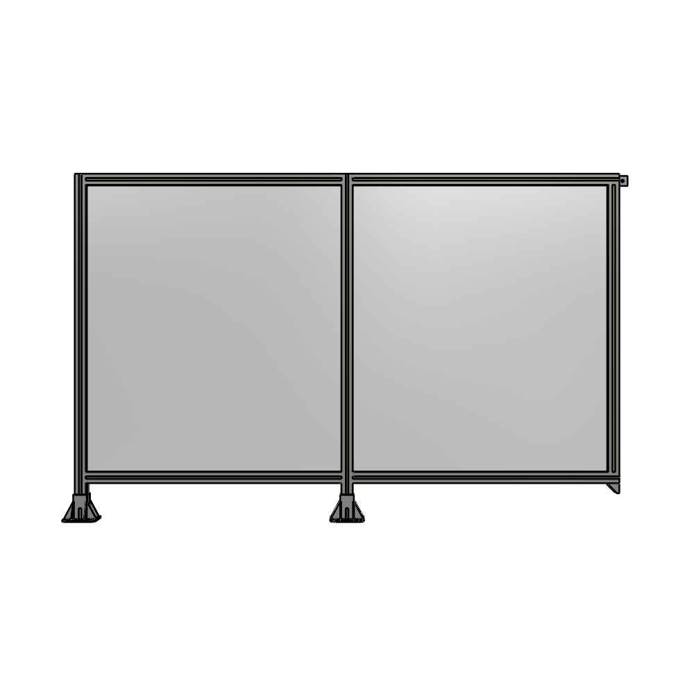 B5-1400-2200-0150-TYPFA DOUBLE PANEL-LEGS ON LEFT AND CENTER, TIE PLATE ON RIGHT 1400MM X 2200MM  1/4" POLYCARB, ASSEMBLED