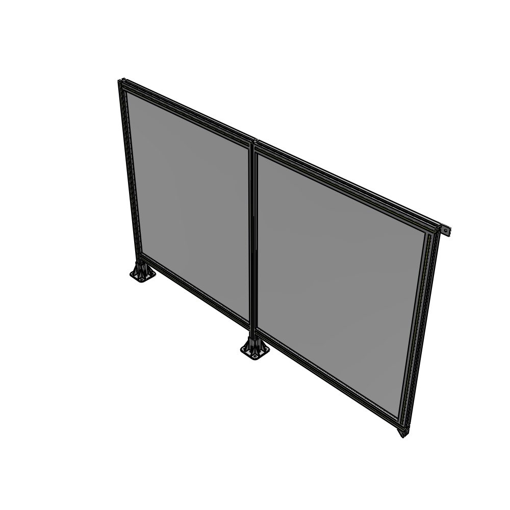 B5-1400-2200-0150-TYPFA DOUBLE PANEL-LEGS ON LEFT AND CENTER, TIE PLATE ON RIGHT 1400MM X 2200MM  1/4" POLYCARB, ASSEMBLED