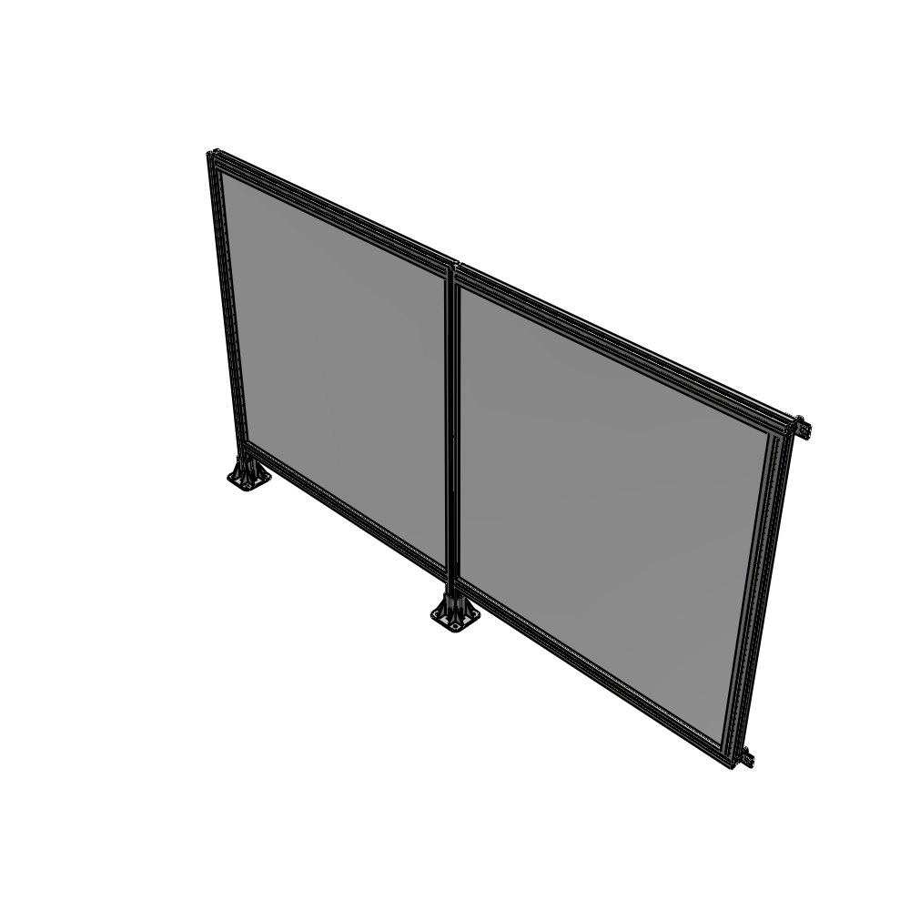 B5-1400-2400-0150-HYPFA DOUBLE PANEL-LEGS ON LEFT AND CENTER WITH HINGES 1400MM X 2400MM 1/4" POLYCARBONATE, ASSEMBLED