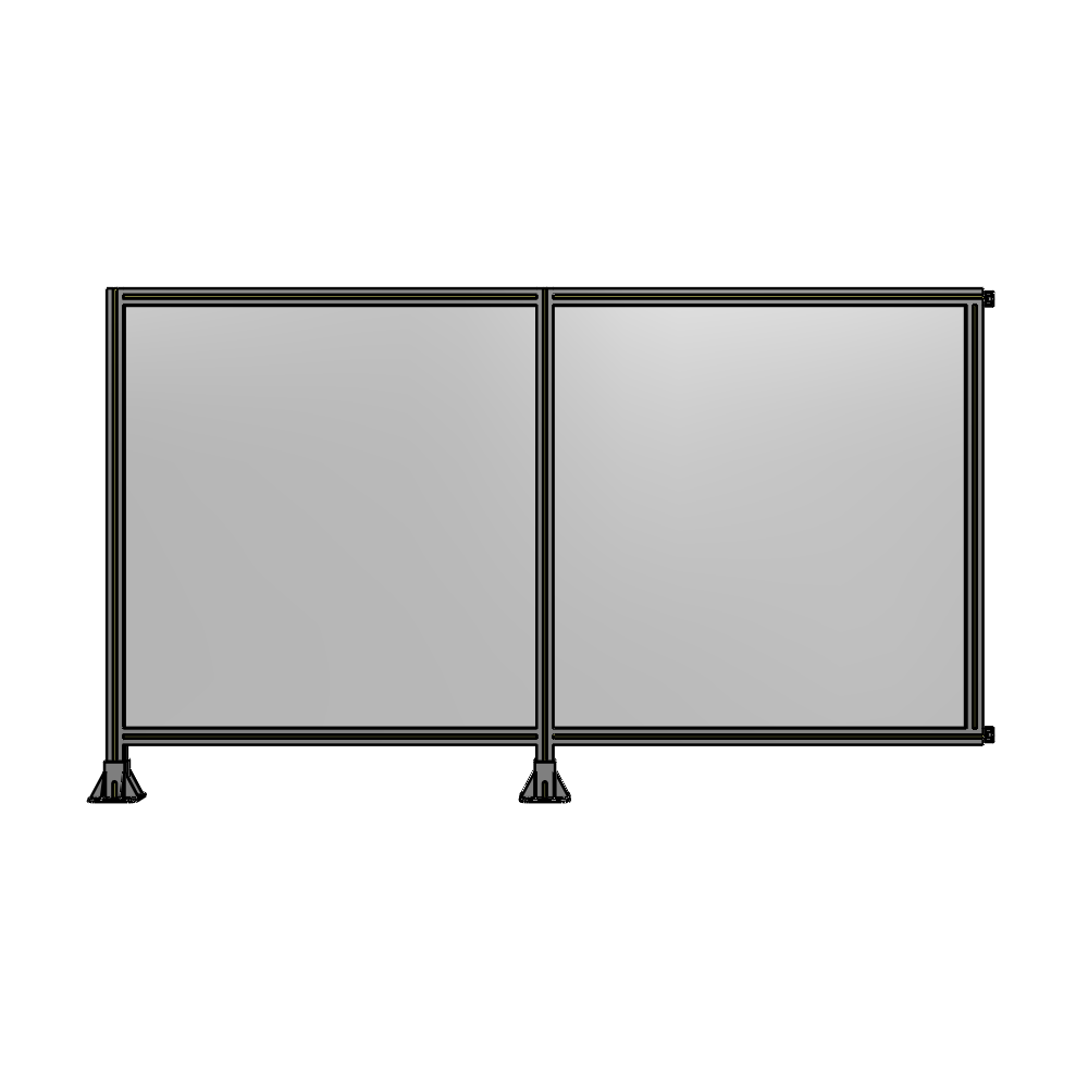 B5-1400-2400-0150-HYPFK DOUBLE PANEL-LEGS ON LEFT AND CENTER WITH HINGES 1400MM X 2400MM 1/4" POLYCARBONATE, AS A KIT