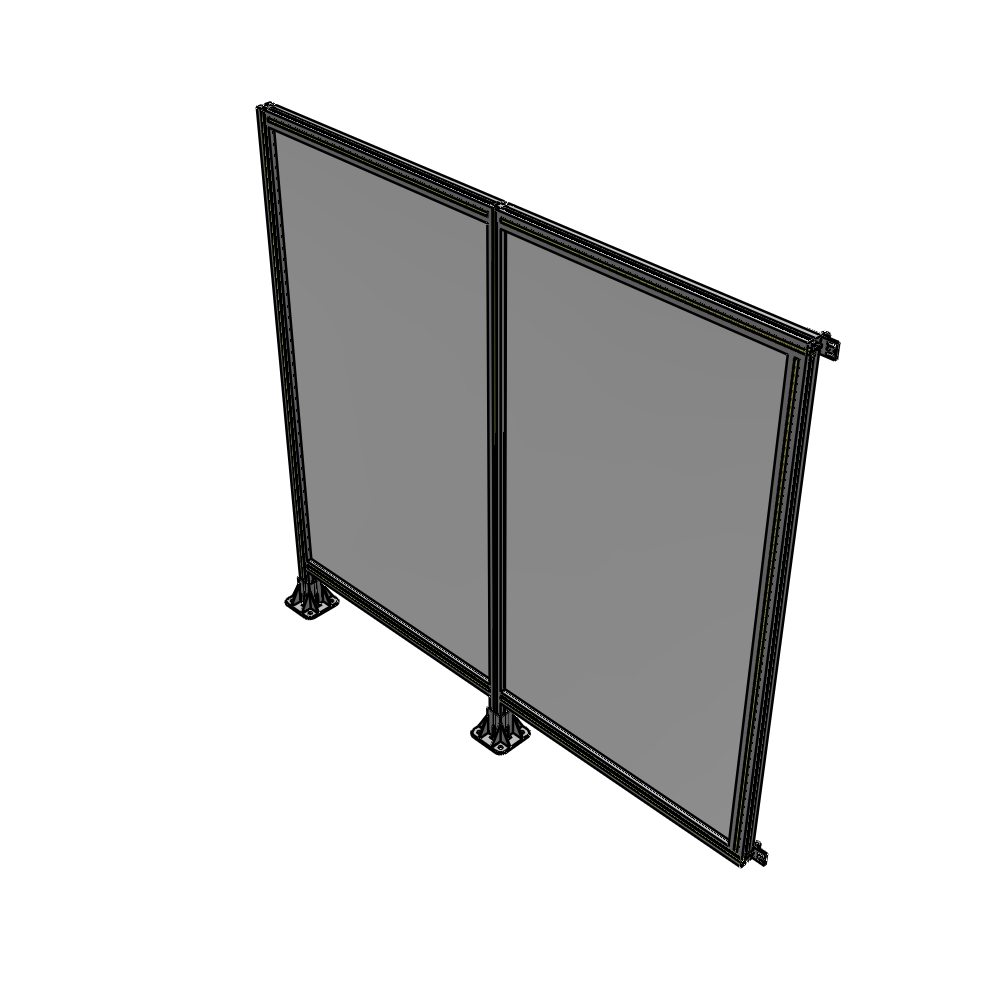 B5-1700-1800-0150-HYPFK DOUBLE PANEL-LEGS ON LEFT AND CENTER WITH HINGES 1700MM X 1800MM  1/4" POLYCARBONATE, AS A KIT