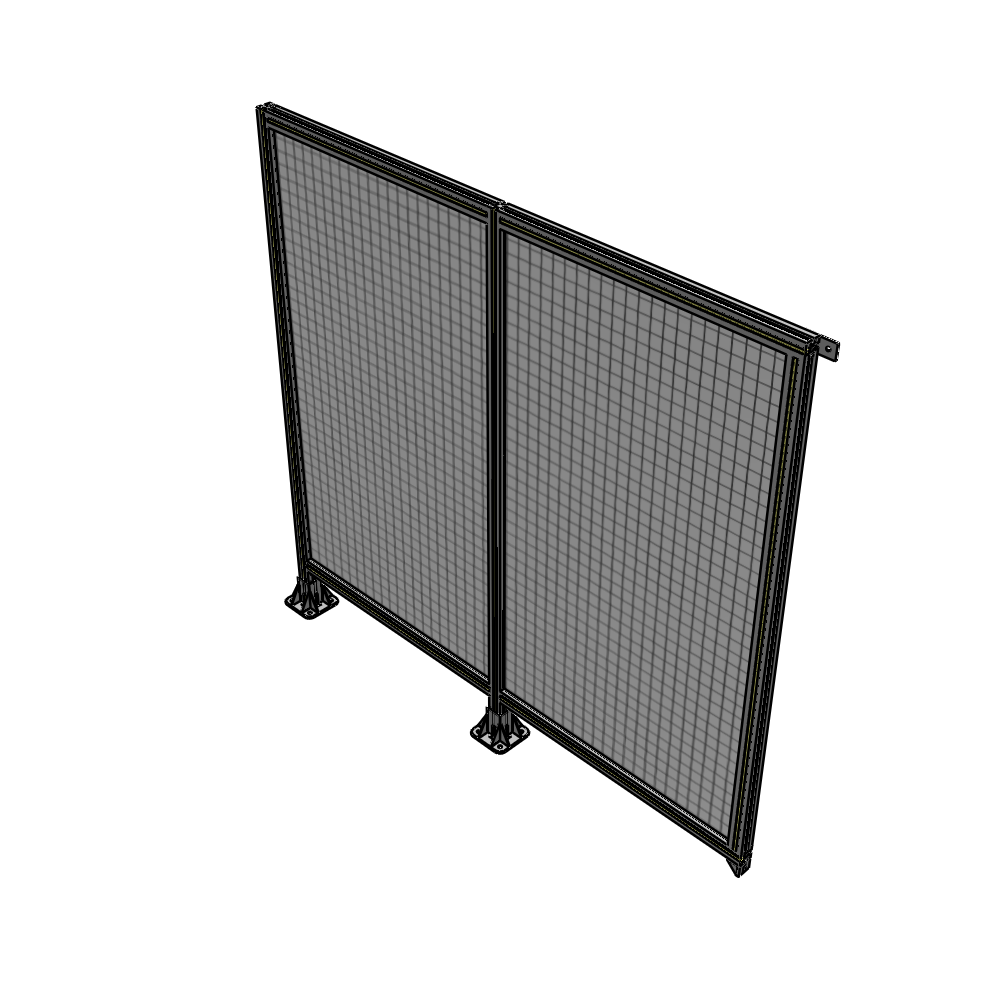 B5-1700-1800-0150-TYMFA DOUBLE PANEL-LEGS ON LEFT AND CENTER, TIE PLATE ON RIGHT 1700MM X 1800MM 1" MESH, FULLY ASSEMBLED