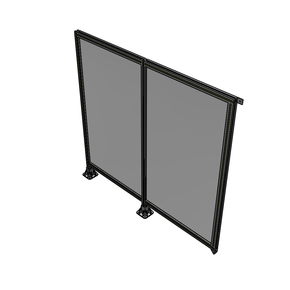 B5-1700-1800-0150-TYPFA DOUBLE PANEL-LEGS ON LEFT AND CENTER, TIE PLATE ON RIGHT 1700MM X 1800MM 1/4" POLYCARB, ASSEMBLED