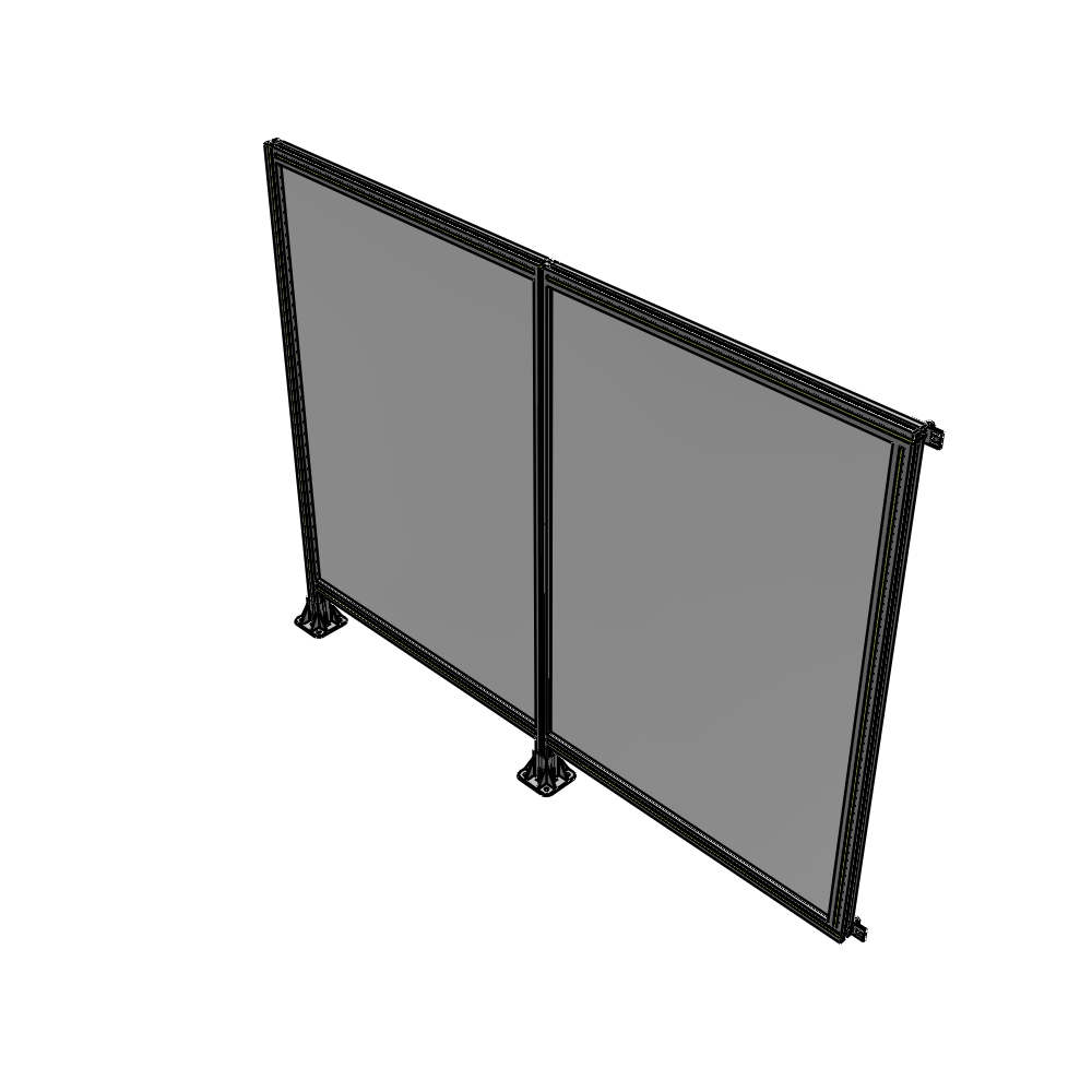 B5-1700-2200-0150-HYPFK DOUBLE PANEL-LEGS ON LEFT AND CENTER WITH HINGES 1700MM X 2200MM 1/4" POLYCARBONATE, AS A KIT