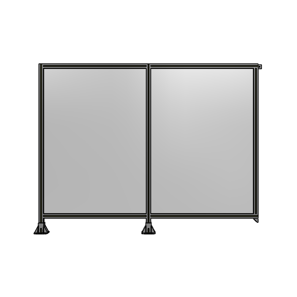 B5-1700-2200-0150-TYPFK DOUBLE PANEL-LEGS ON LEFT AND CENTER, TIE PLATE ON RIGHT 1700MM X 2200MM 1/4" POLYCARBONATE, AS KIT