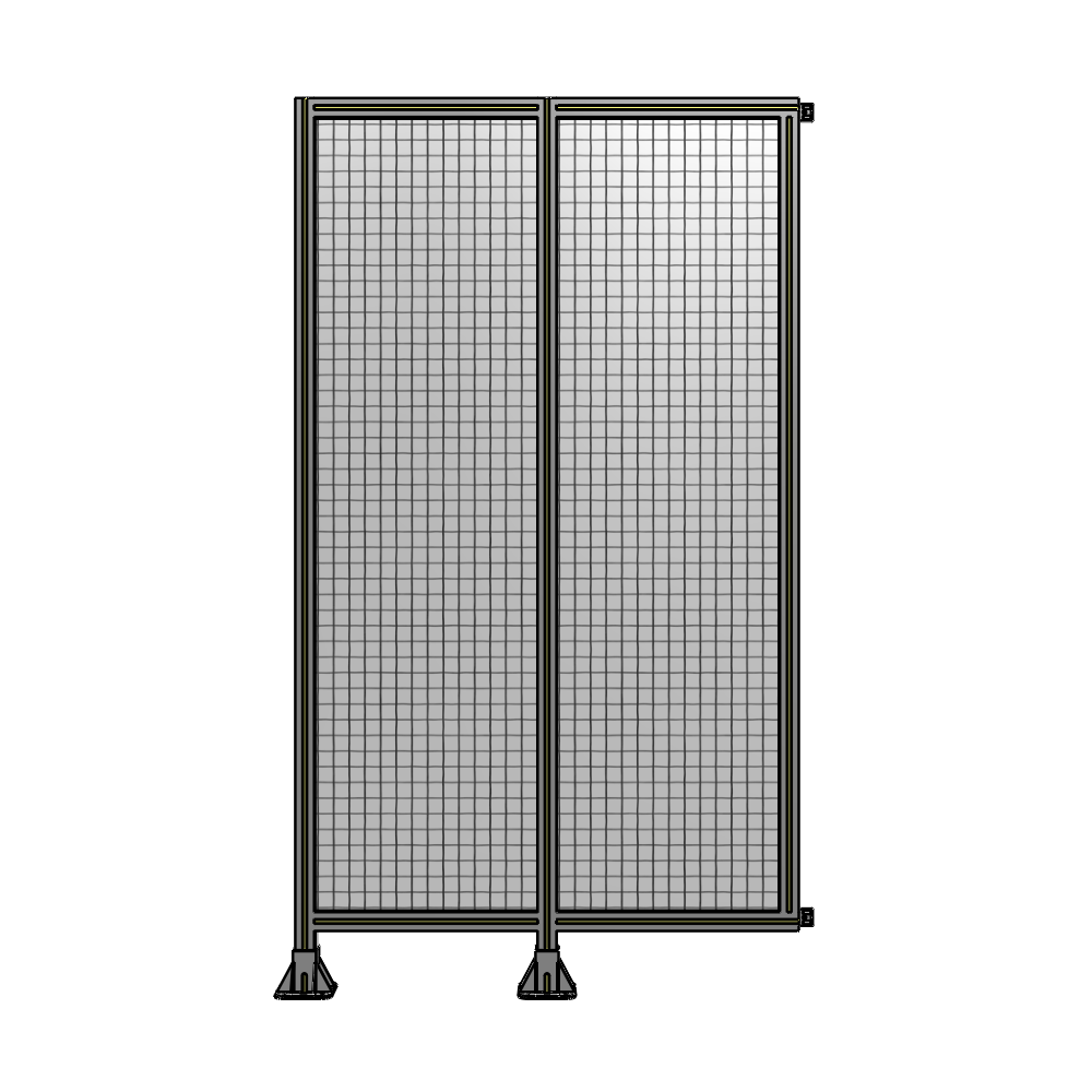 B5-2135-1200-0150-HYMFK DOUBLE PANEL-LEGS ON LEFT AND CENTER WITH HINGES 2135MM X 1200MM  1" MESH, AS A KIT