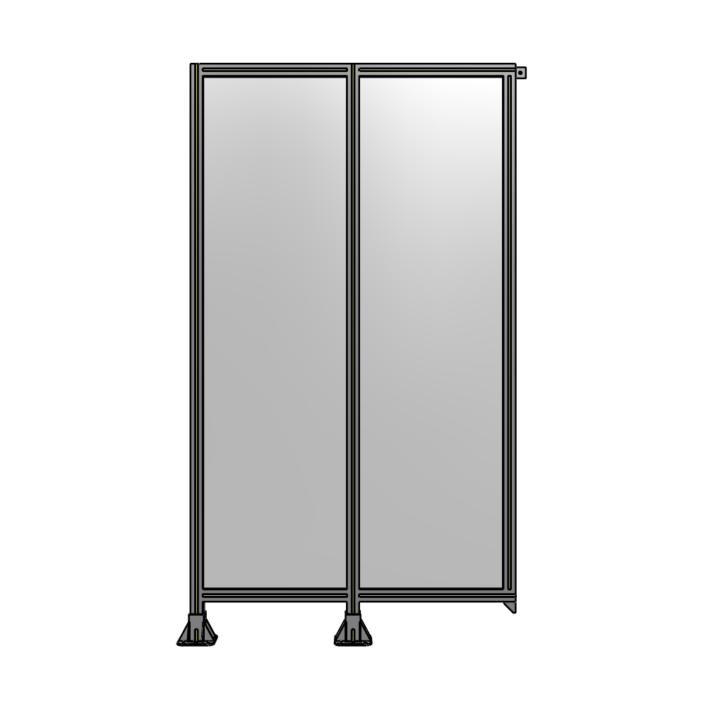 B5-2135-1200-0150-TYPFK DOUBLE PANEL-LEGS ON LEFT AND CENTER, TIE PLATE ON RIGHT 2135MM X 1200MM  1/4" POLYCARBONATE, AS KIT