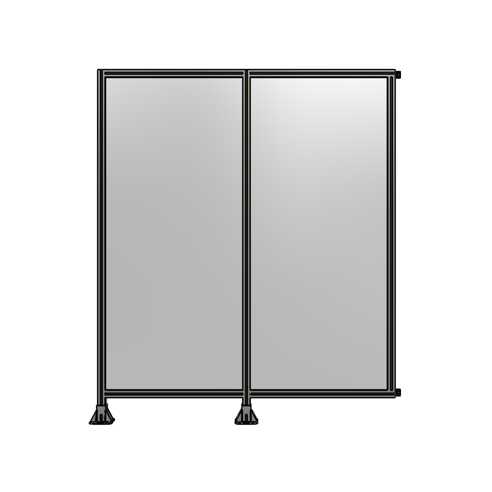 B5-2135-1800-0150-HYPFA DOUBLE PANEL-LEGS ON LEFT AND CENTER WITH HINGES 2135MM X 1800MM 1/4" POLYCARBONATE, ASSEMBLED