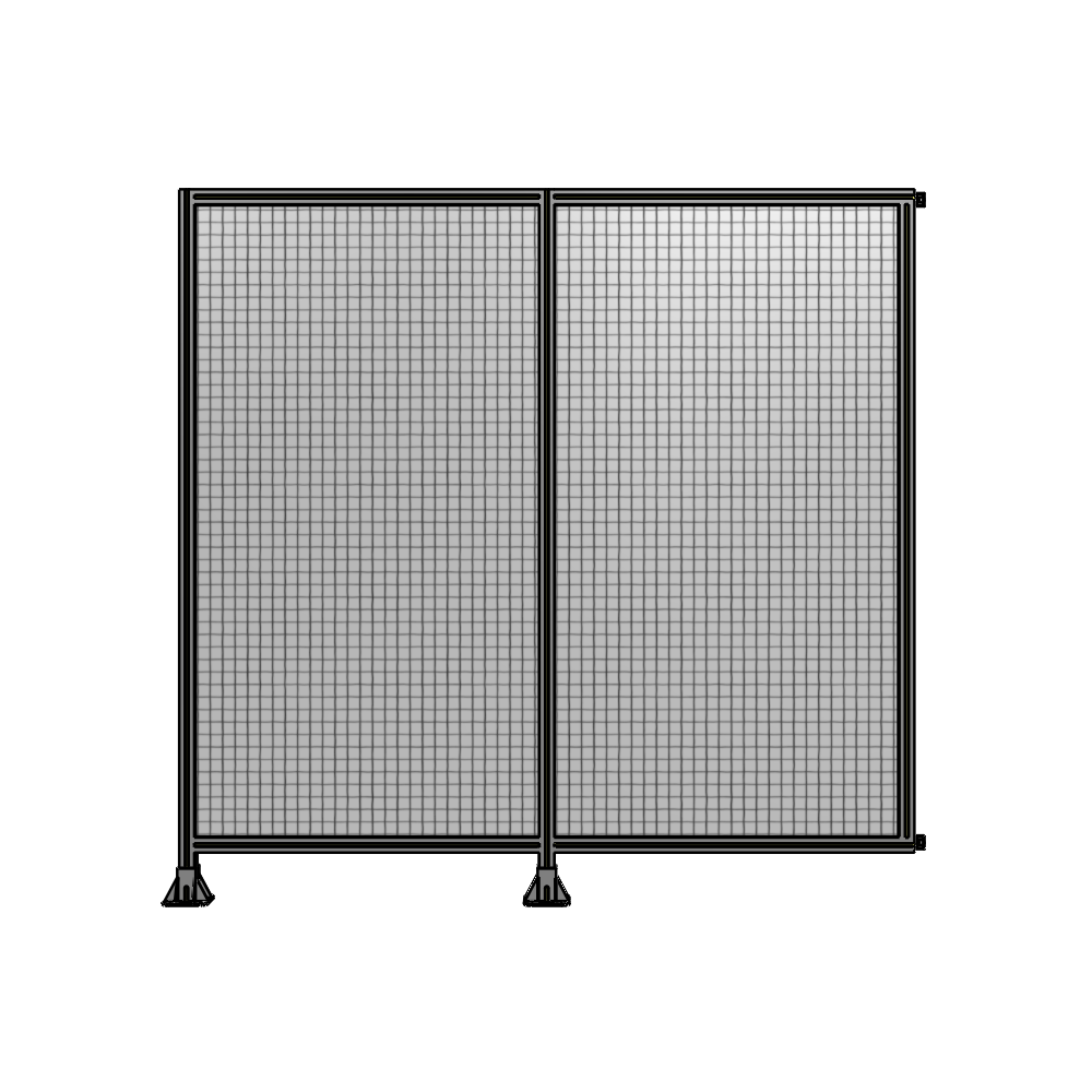 B5-2135-2200-0150-HYMFA DOUBLE PANEL-LEGS ON LEFT AND CENTER WITH HINGES 2135MM X  2200MM  1" MESH, FULLY ASSEMBLED