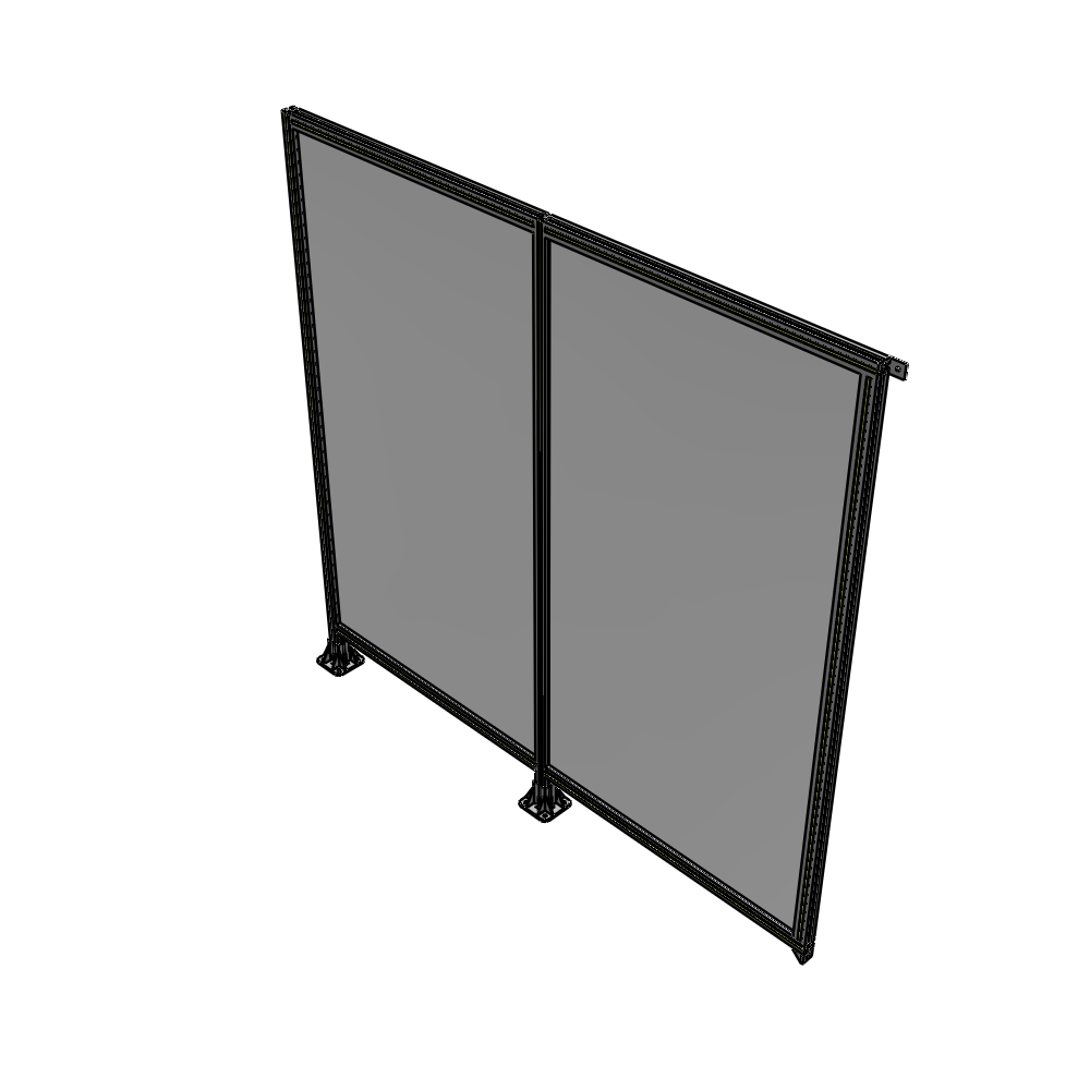 B5-2135-2200-0150-TYPFA DOUBLE PANEL-LEGS ON LEFT AND CENTER, TIE PLATE ON RIGHT 2135MM X  2200MM  1/4" POLYCARB, ASSEMBLED